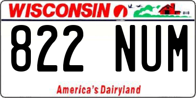 WI license plate 822NUM