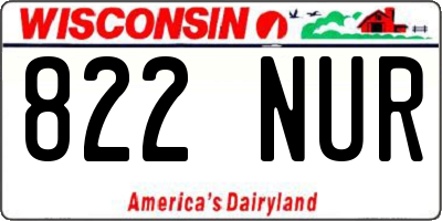 WI license plate 822NUR