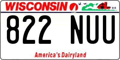 WI license plate 822NUU