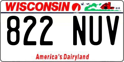 WI license plate 822NUV
