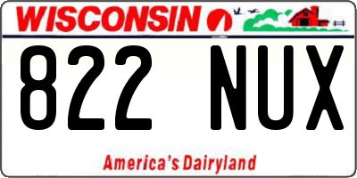 WI license plate 822NUX