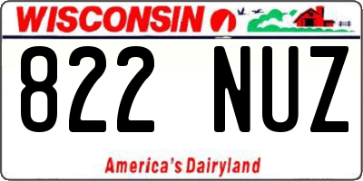 WI license plate 822NUZ