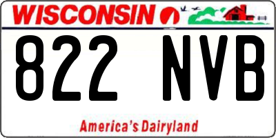 WI license plate 822NVB