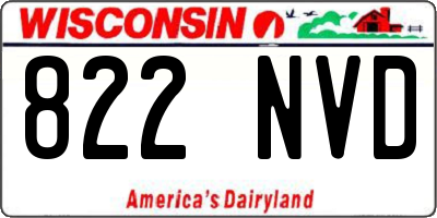 WI license plate 822NVD
