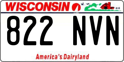 WI license plate 822NVN