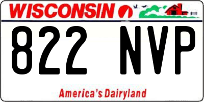 WI license plate 822NVP