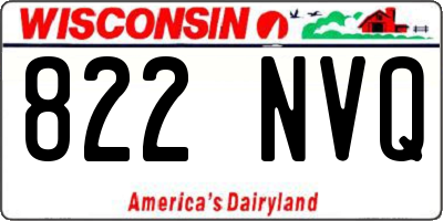 WI license plate 822NVQ