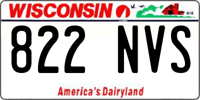WI license plate 822NVS