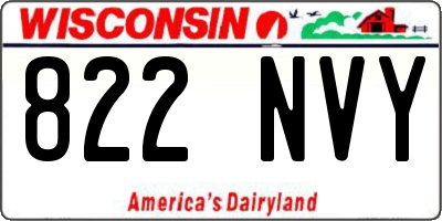 WI license plate 822NVY