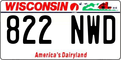WI license plate 822NWD