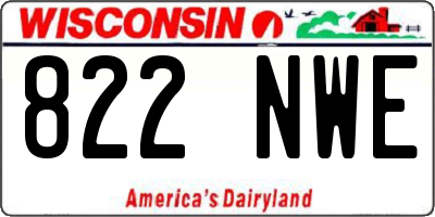 WI license plate 822NWE