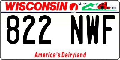 WI license plate 822NWF