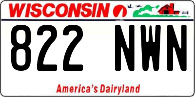 WI license plate 822NWN