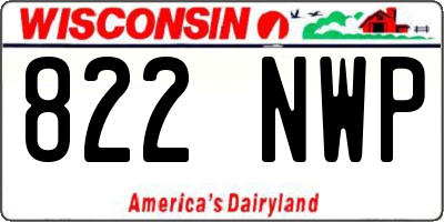 WI license plate 822NWP