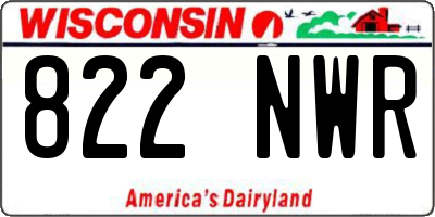 WI license plate 822NWR