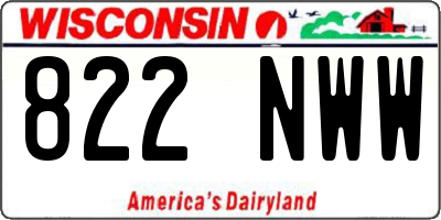 WI license plate 822NWW