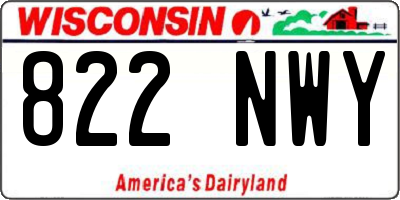 WI license plate 822NWY