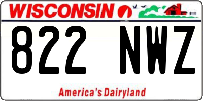 WI license plate 822NWZ