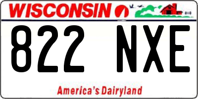 WI license plate 822NXE