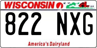 WI license plate 822NXG