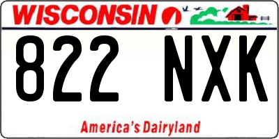 WI license plate 822NXK
