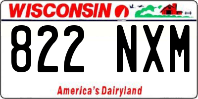 WI license plate 822NXM