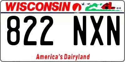 WI license plate 822NXN