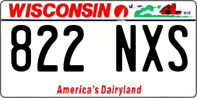 WI license plate 822NXS