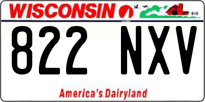 WI license plate 822NXV