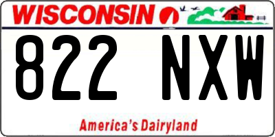 WI license plate 822NXW