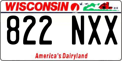 WI license plate 822NXX