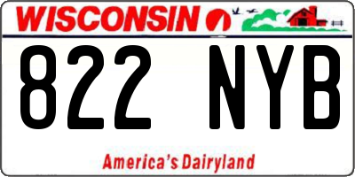 WI license plate 822NYB