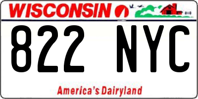 WI license plate 822NYC