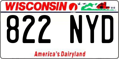WI license plate 822NYD