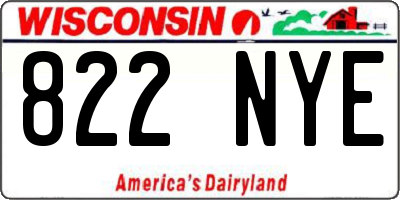 WI license plate 822NYE