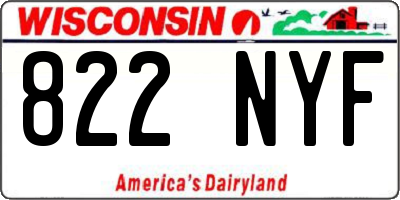 WI license plate 822NYF