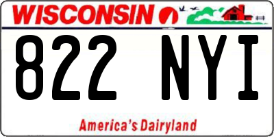 WI license plate 822NYI
