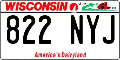 WI license plate 822NYJ