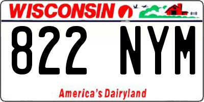WI license plate 822NYM