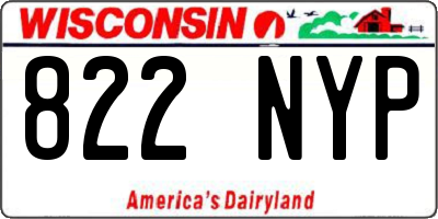 WI license plate 822NYP