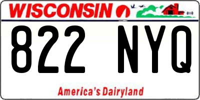 WI license plate 822NYQ