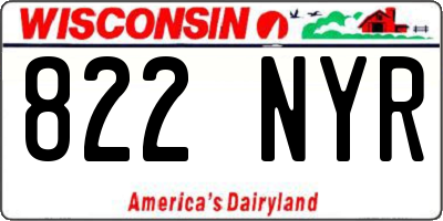 WI license plate 822NYR