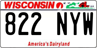 WI license plate 822NYW