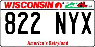 WI license plate 822NYX