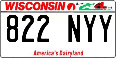 WI license plate 822NYY