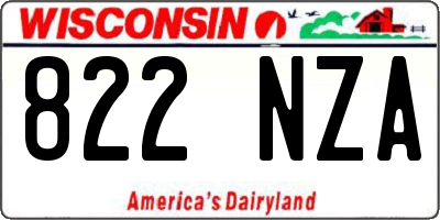 WI license plate 822NZA