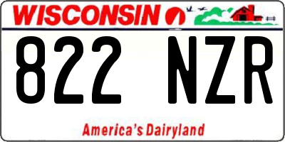 WI license plate 822NZR