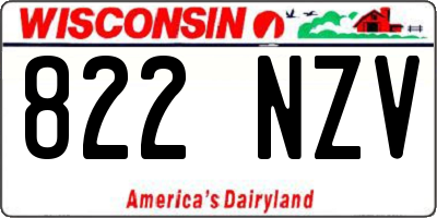 WI license plate 822NZV