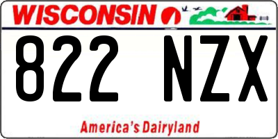 WI license plate 822NZX