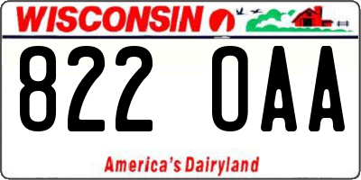 WI license plate 822OAA
